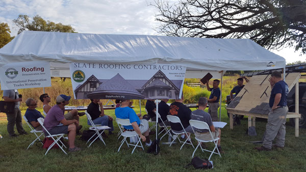 Slate Roofing Contractors at the International Preservation Trades Workshops in Lancaster, PA